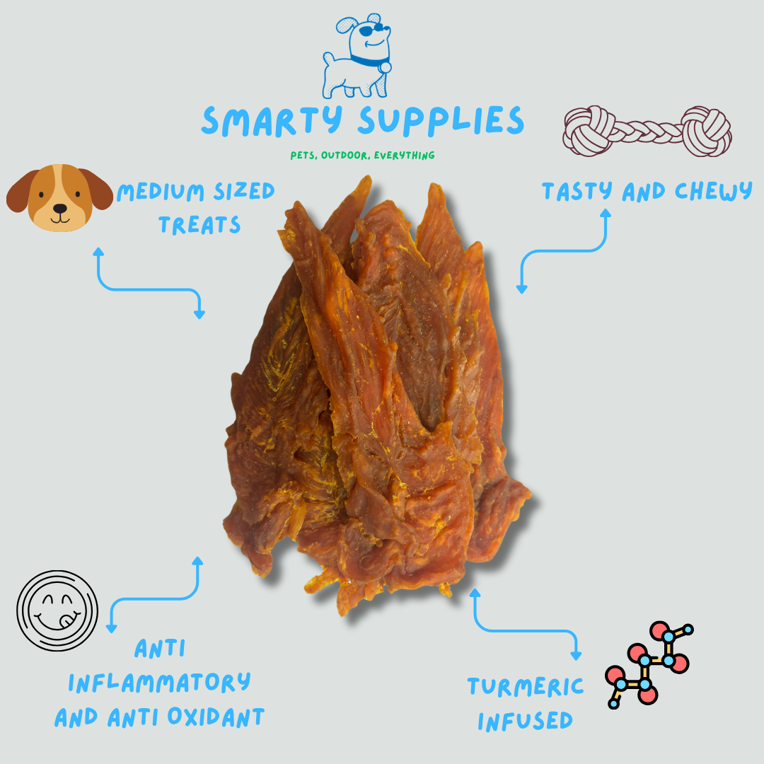 Turmeric Chicken Jerky Dog Treats | 1kg | Smarty Supplies
