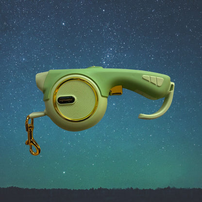 Nightwalker LED Retractable Dog Lead — Rechargeable Night Safety Leash (4 m, Sage Green)