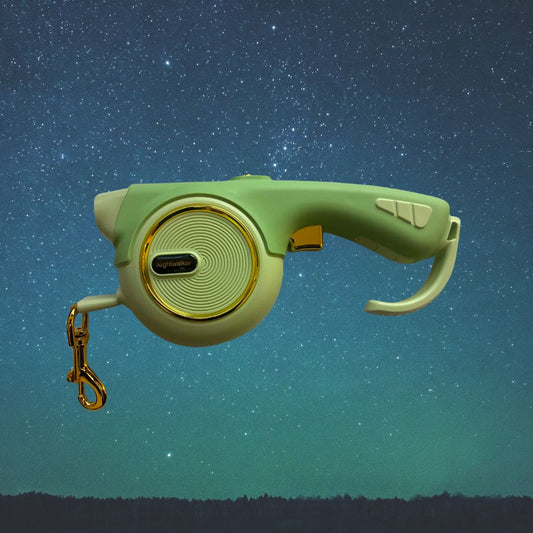 Nightwalker LED Retractable Dog Lead — Rechargeable Night Safety Leash (4 m, Sage Green)